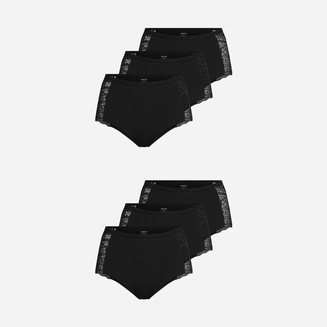 High Waist Hipster Panties mit Spitze für elegante Unterstützung