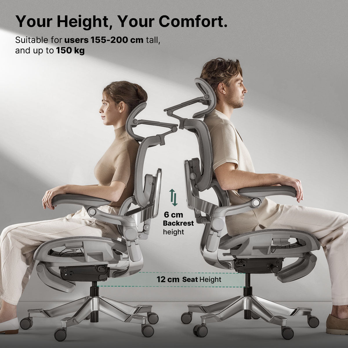 Hinomi H2 Pro Ergonomischer Home-Office-Stuhl mit optionaler Fußstütze – Nachfolger des H1