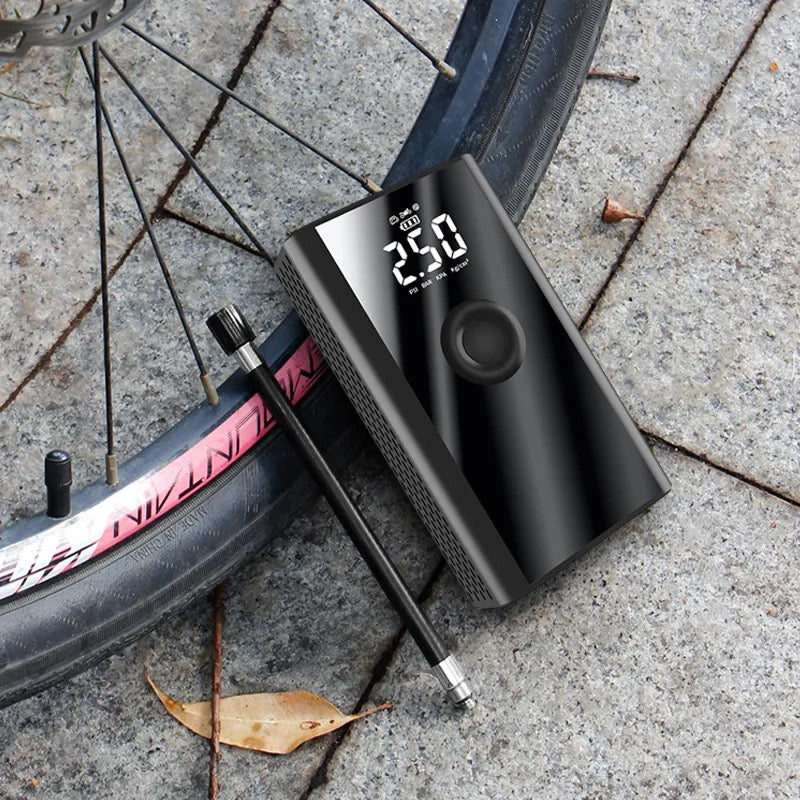 AeroPulse™ | Tragbarer Mini-Kompressor mit LED-Drucksensor & 2000mAh Akku