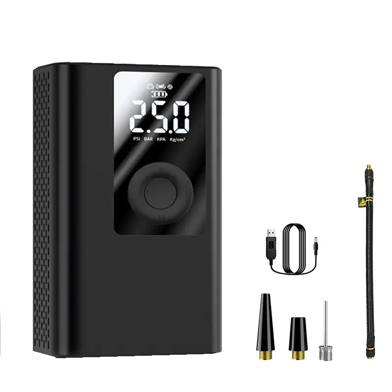 AeroPulse™ | Tragbarer Mini-Kompressor mit LED-Drucksensor & 2000mAh Akku