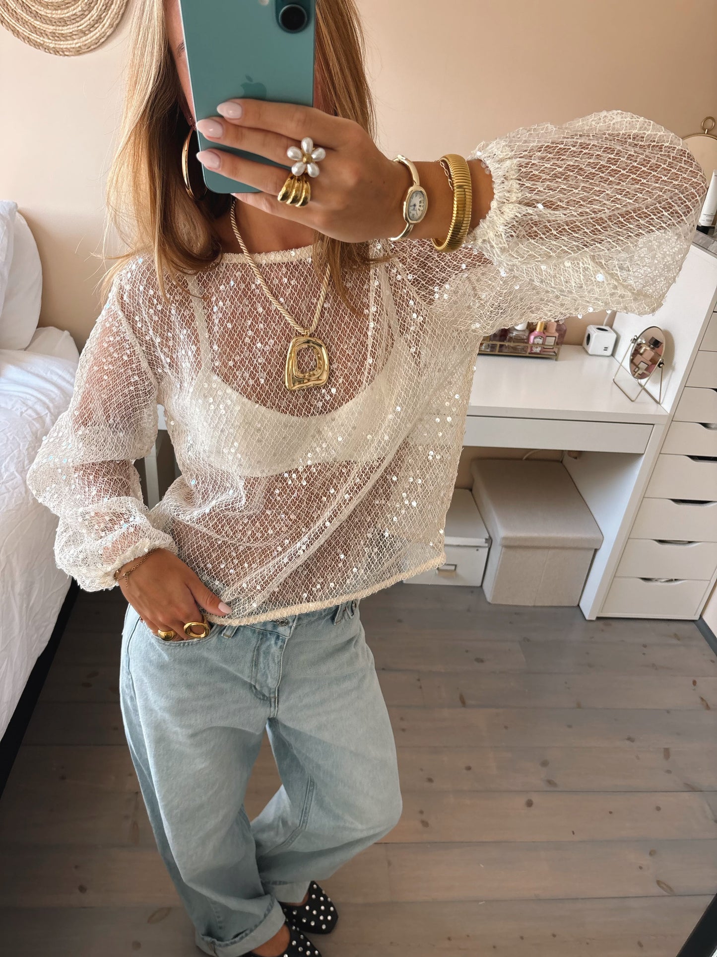 Isis™ | Shimmer Mesh Top