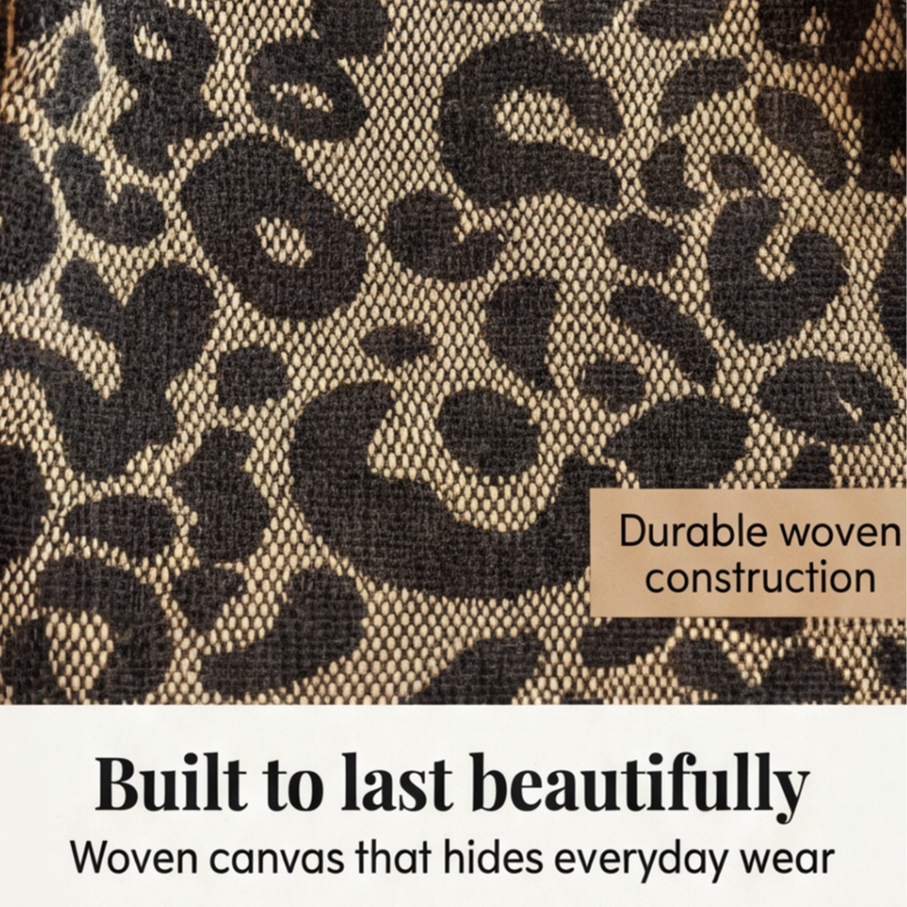 WildElegance™ | Leotard-Print Tote-Bag mit Goldketten-Detail