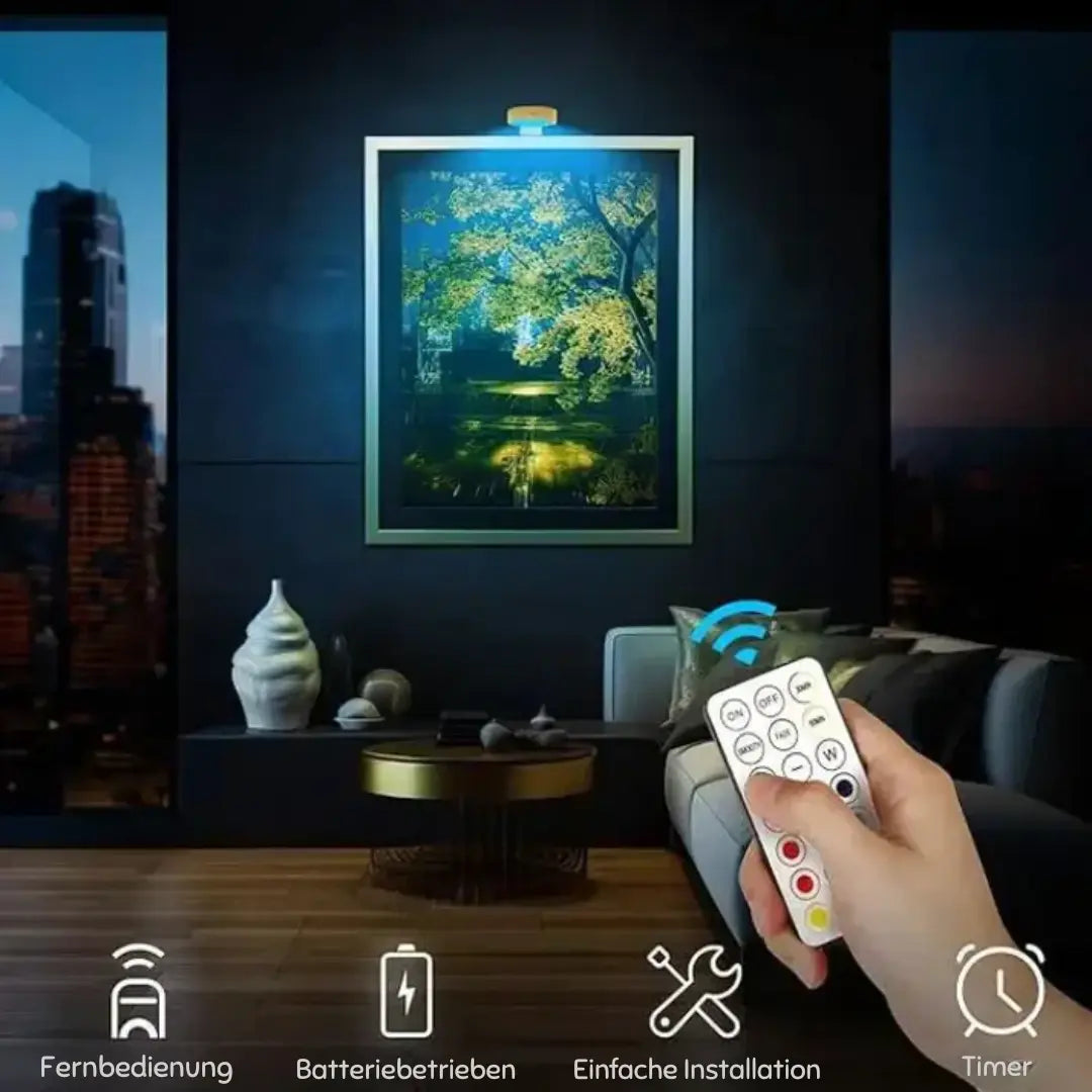 Kabellose LED-Bilderleuchte | Elegantes Licht für Kunst & Dekoration