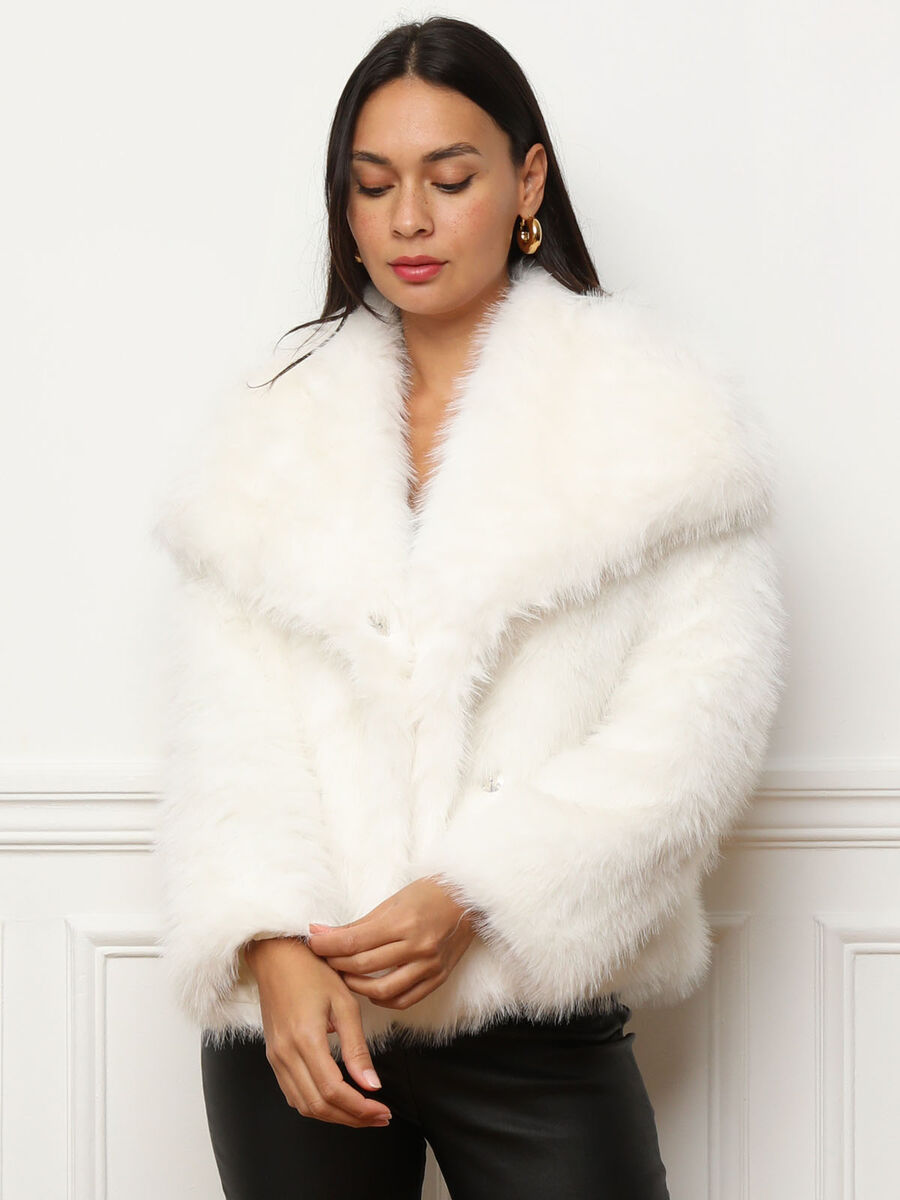 LuxiFur™ | Oversized Revers Fellmantel – Winterwärme & Stil