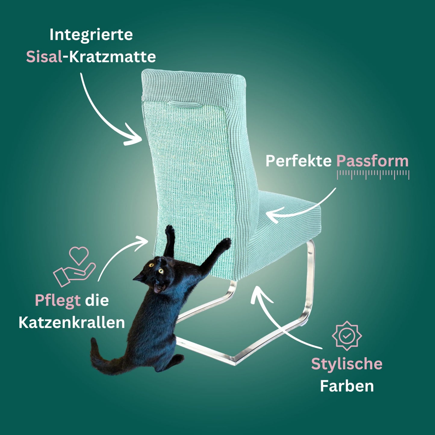 Premium Stuhlhusse mit integrierter Sisal Kratzmatte