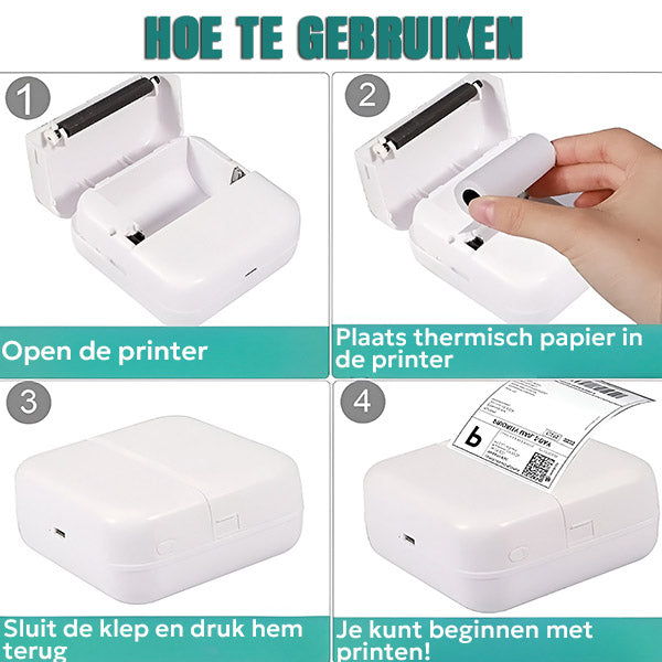 MINIPRINT™ | Tragbarer Smartphone-Drucker | Sofort Fotos & Labels drucken