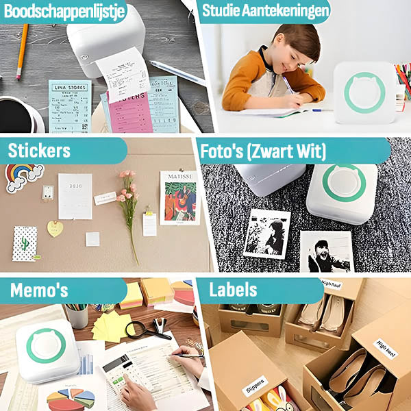 MINIPRINT™ | Tragbarer Smartphone-Drucker | Sofort Fotos & Labels drucken