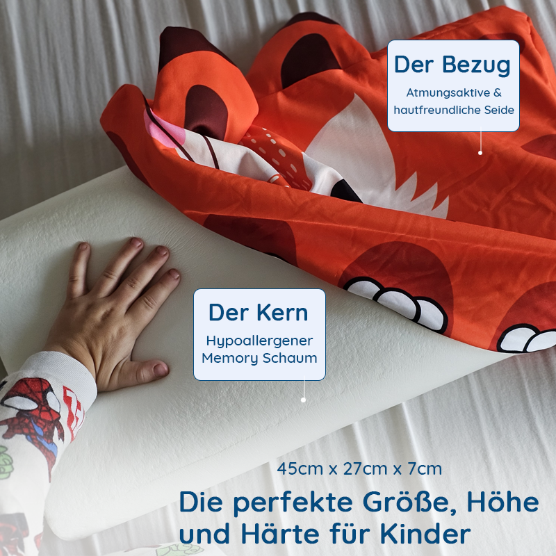 1 + 1 GRATIS | Calmora™ | Beruhigendes Kinderkissen für besseren Schlaf