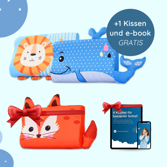 1 + 1 GRATIS | Calmora™ | Beruhigendes Kinderkissen für besseren Schlaf