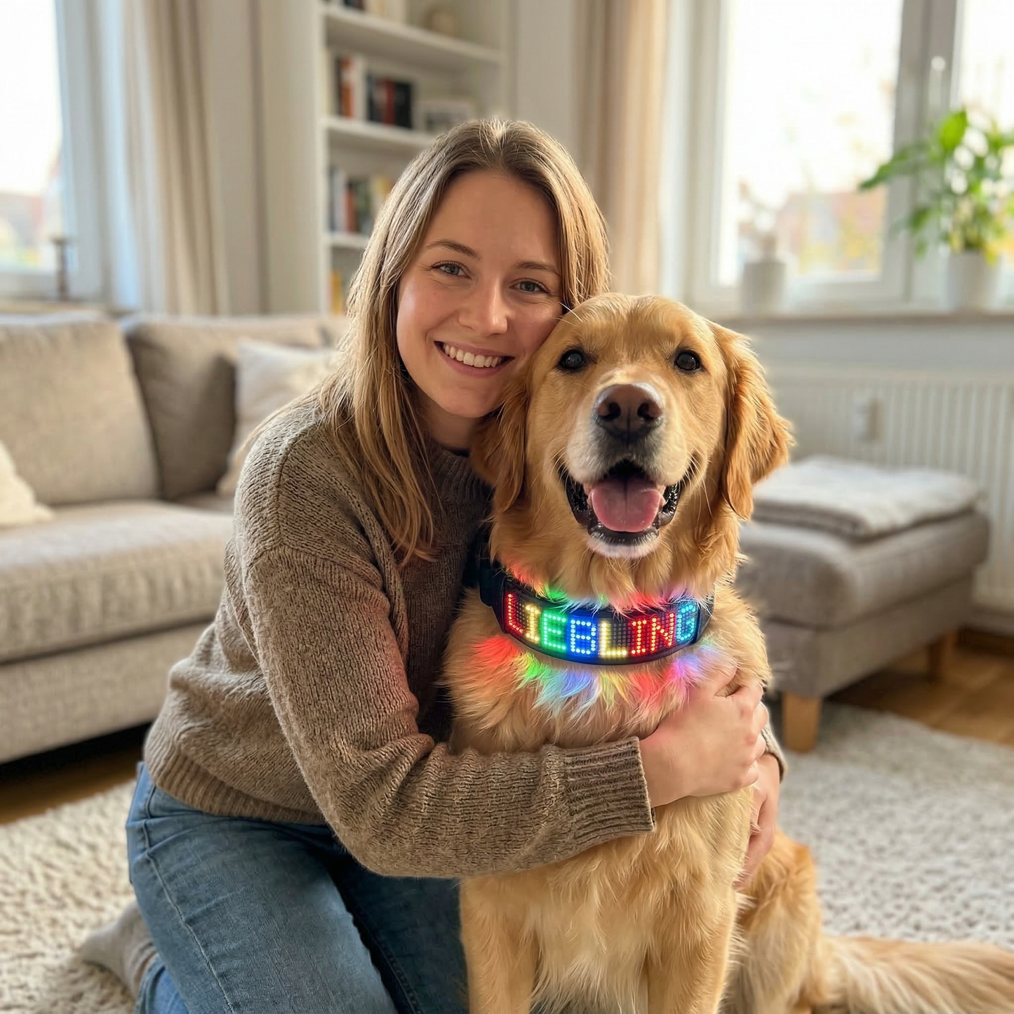 PetFlare LED-Halsband für Hunde – mit Namen & App-Steuerung