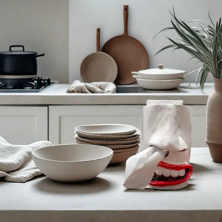 Lustiger Gesichts-Tuchspender | Humorvoler Blickfang für Ihr Zuhause