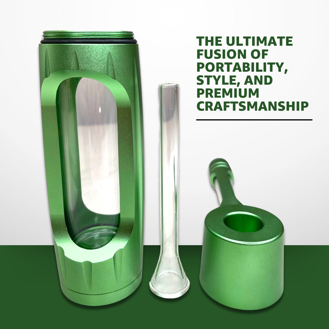 ZenPuff Luxus-Wasserflasche aus Aluminium/Glas