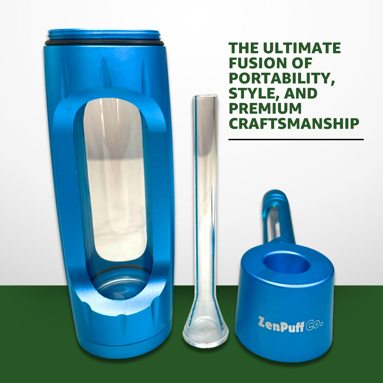 ZenPuff Luxus-Wasserflasche aus Aluminium/Glas