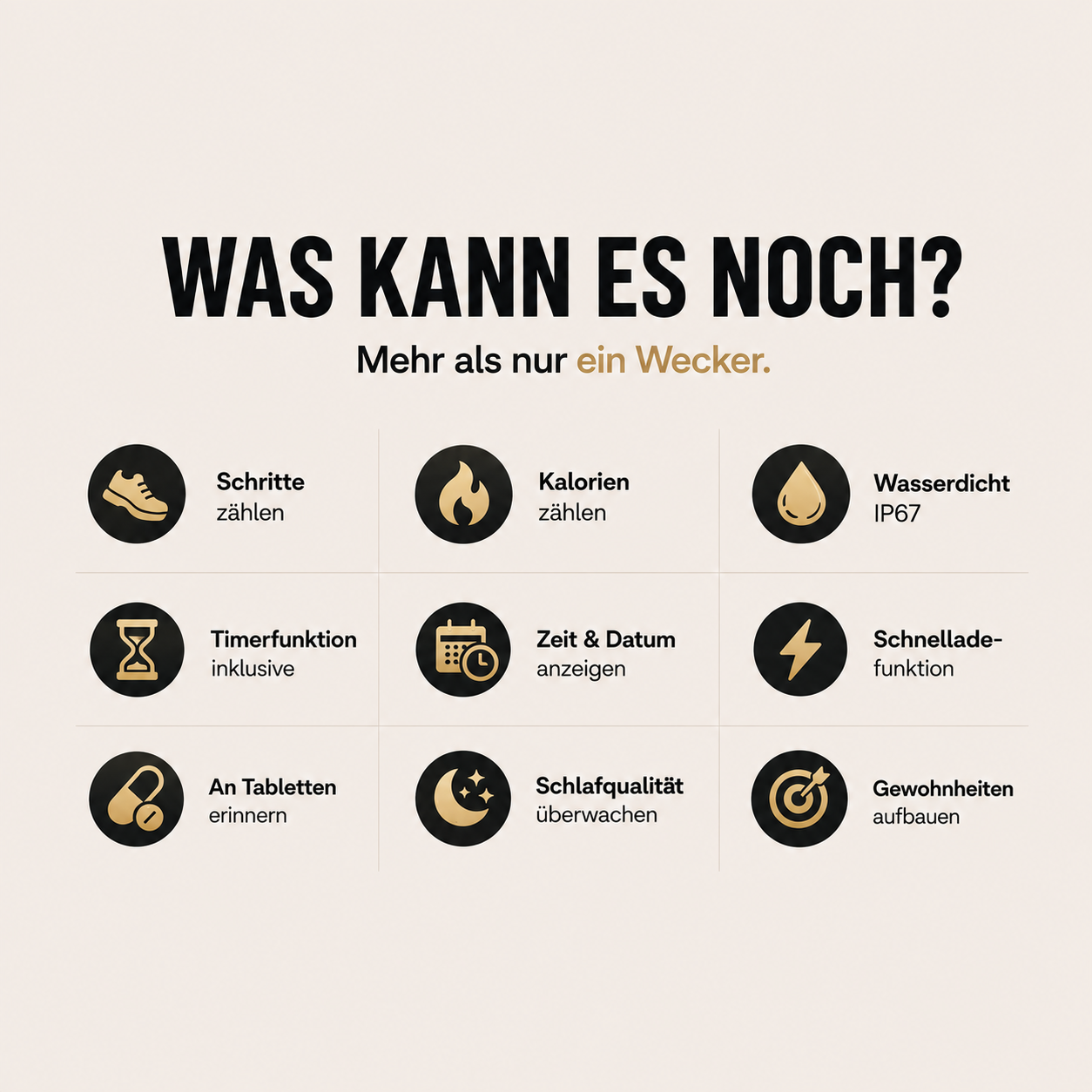 WakeLuxe™ – Lautloser Vibrationswecker für angenehme Morgenroutinen