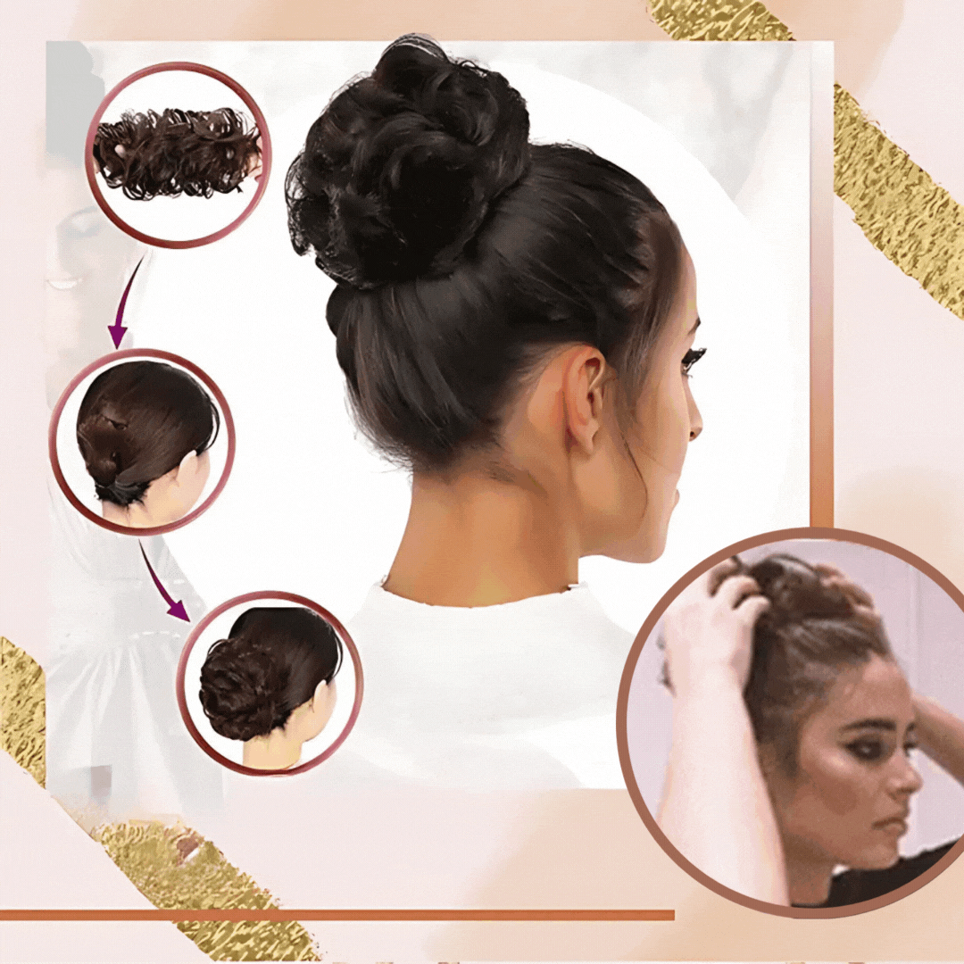 Haar Dutt Gummi | Messy Bun Erweiterung | Natürliches Aussehen | 74 Farben