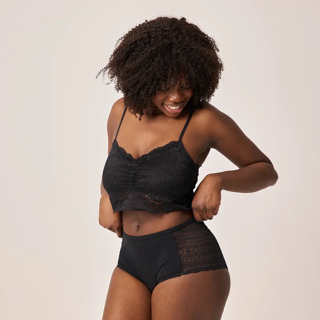 High Waist Hipster Panties mit Spitze für elegante Unterstützung