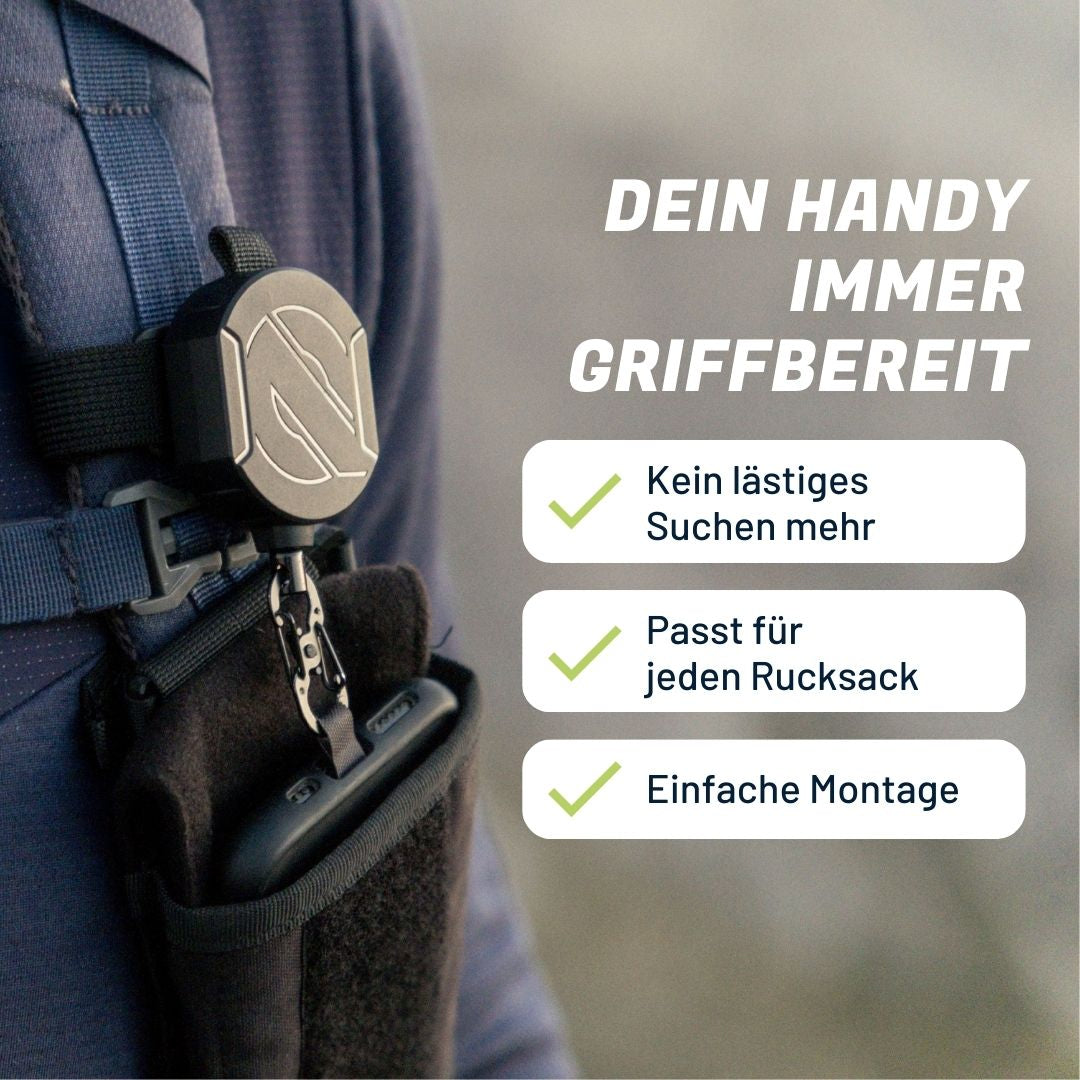 Das REELOQ™ Mountaineer Set hält dein Handy bereit für jedes Abenteuer