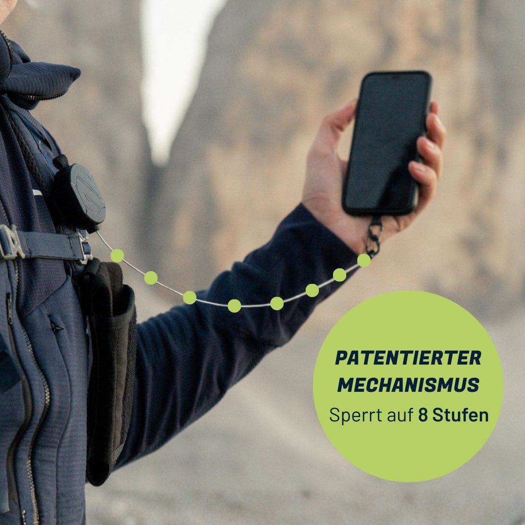Das REELOQ™ Mountaineer Set hält dein Handy bereit für jedes Abenteuer