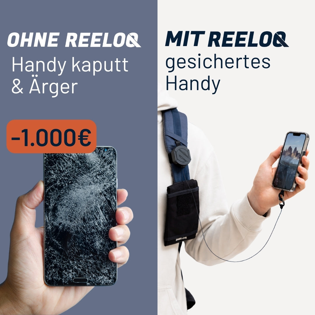 Das REELOQ™ Mountaineer Set hält dein Handy bereit für jedes Abenteuer