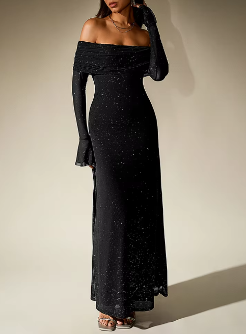 Glimmende Genade™ | Kleid – Eleganz mit ausgeprägtem Schulterdesign