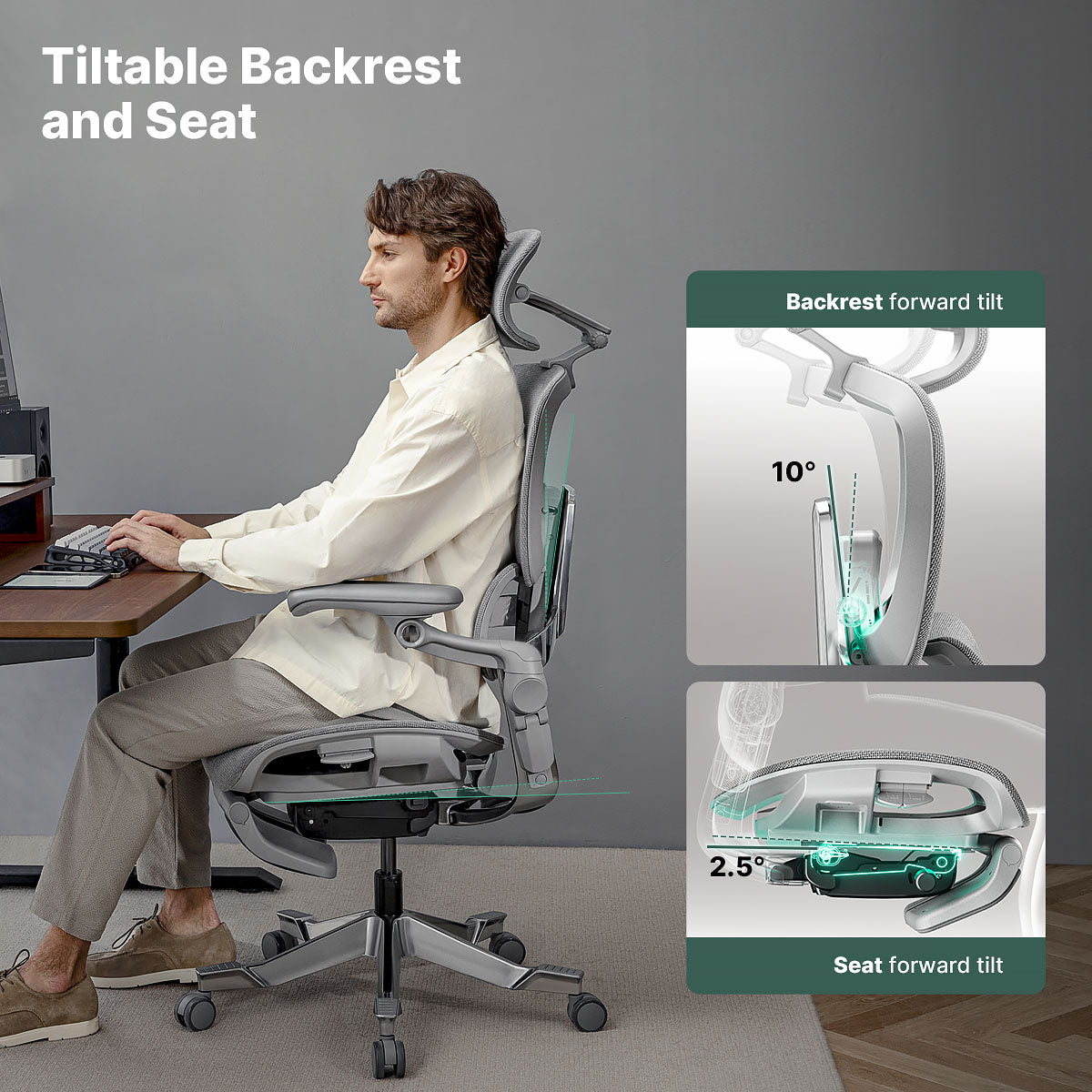 Hinomi H2 Pro Ergonomischer Home-Office-Stuhl mit optionaler Fußstütze – Nachfolger des H1