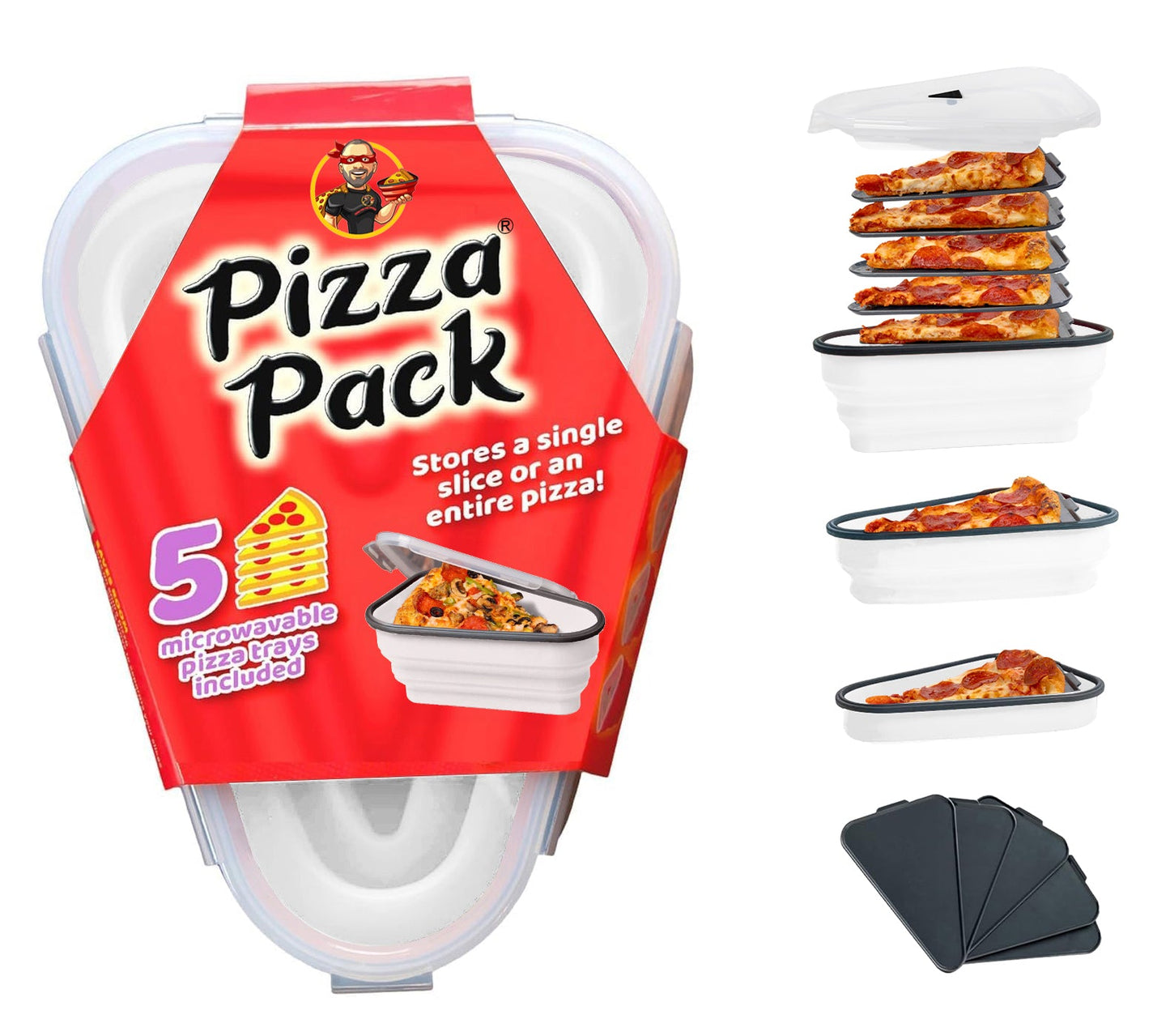 PizzaPack | Platzsparender Pizza-Container für den Kühlschrank