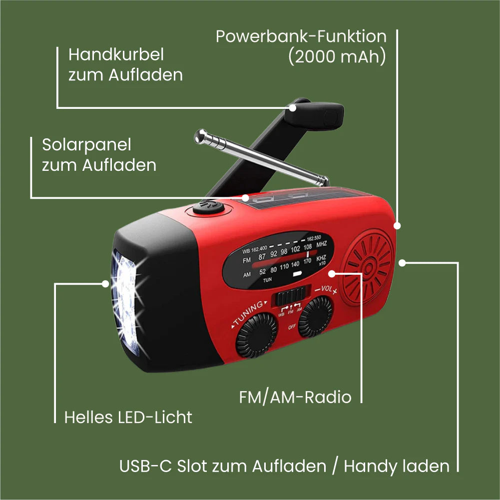 Dynox® | Notfall Radio & Handkurbel Generator für maximale Sicherheit