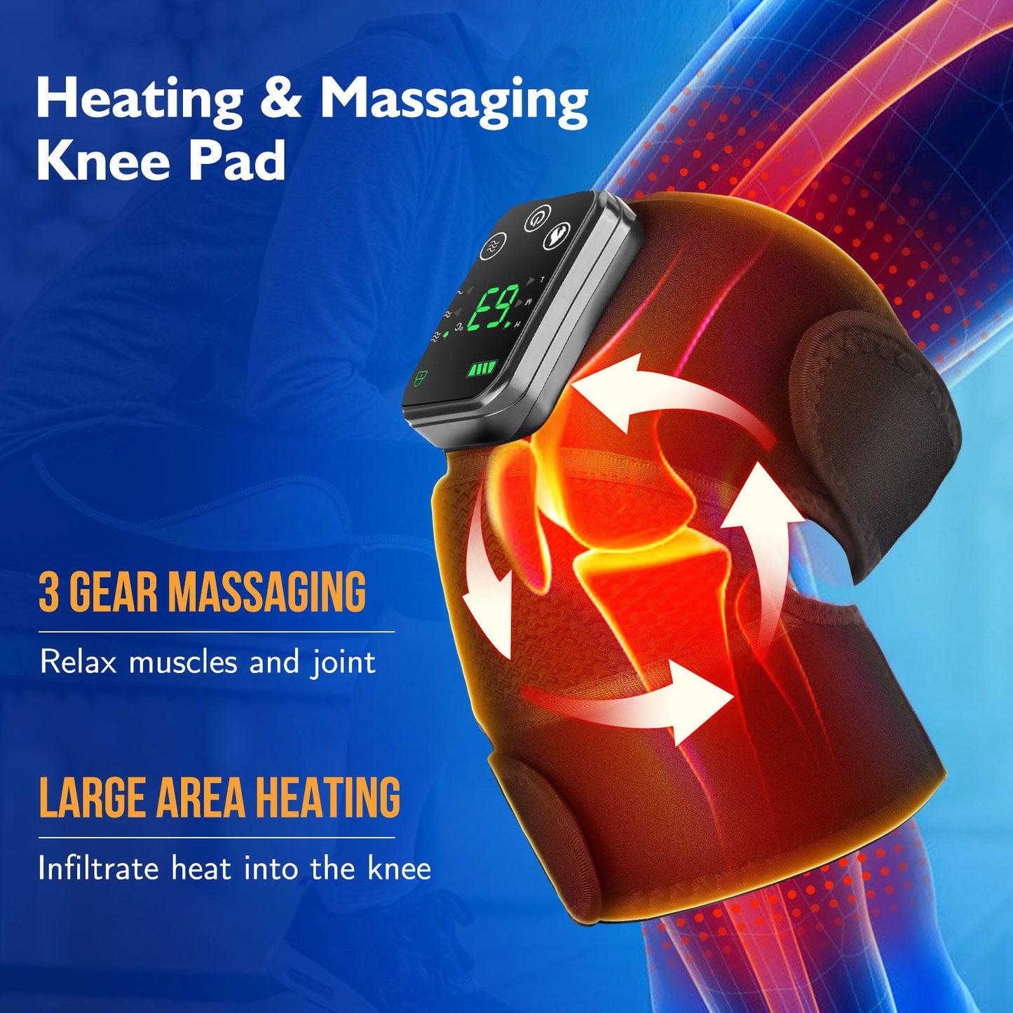 ThermaRelief™ | 3-in-1 Wiederaufladbarer Wärme- & Vibrations-Massager für Knie, Ellbogen & Schultern