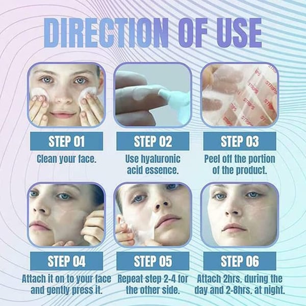 Anti-Falten Hebestreifen | Sofort-Effekt für Gesicht & Augen | Pflanzliche Essenz | Unsichtbar & Atmungsaktiv