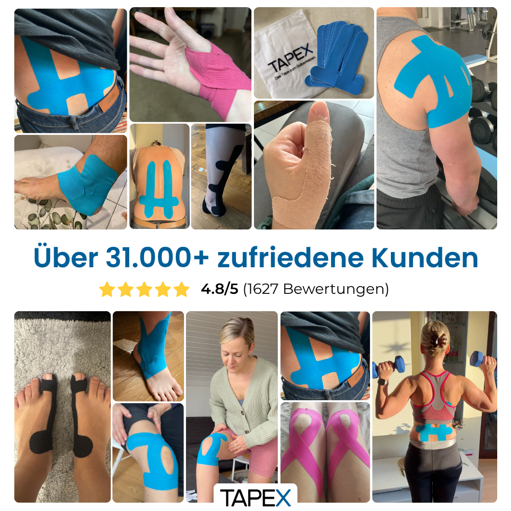 Linderung von Gelenkbeschwerden mit fertig zugeschnittenen TAPEX-Tapes