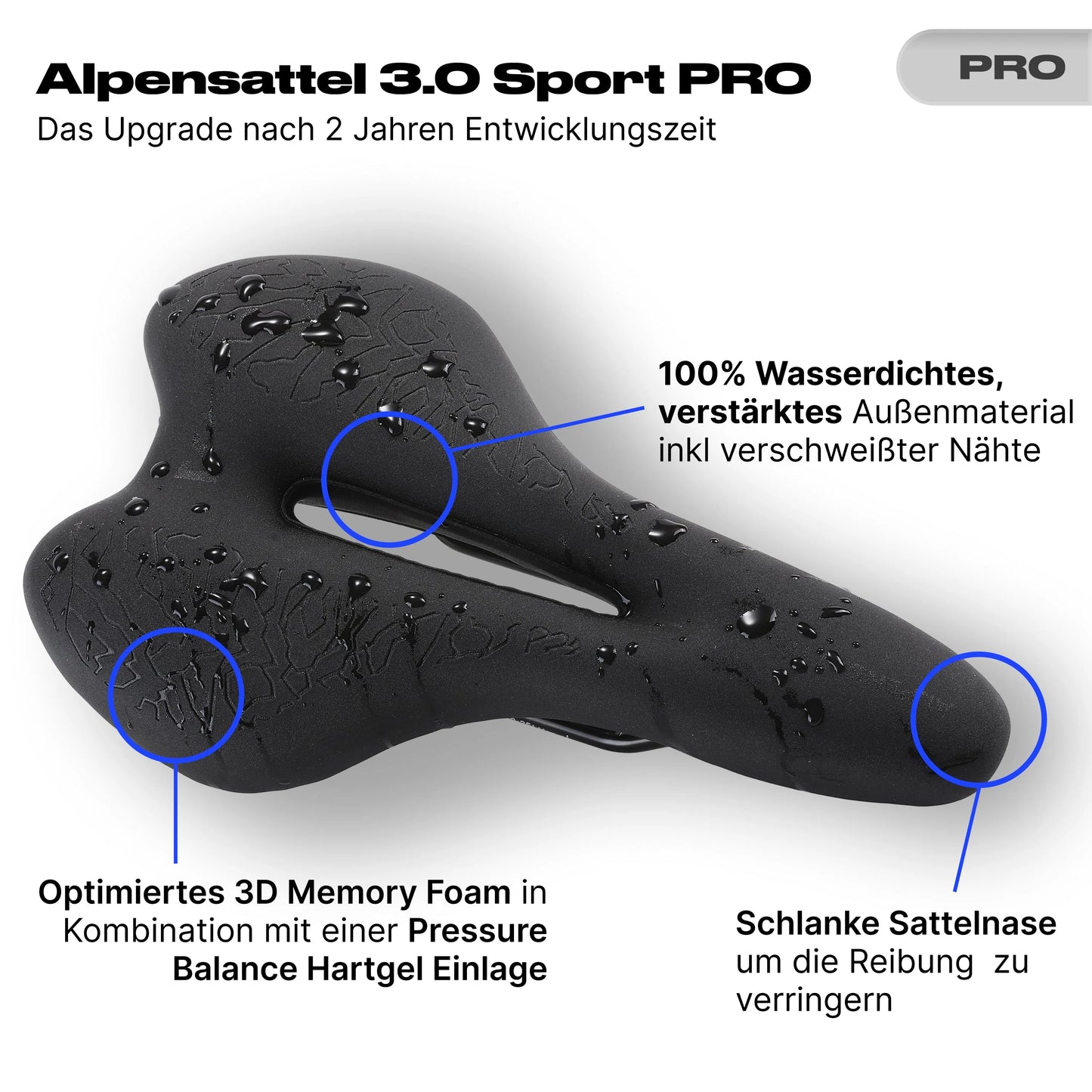 Alpensattel™ 3.0 Sport PRO Unterstützt Gesunde Sitzposition Täglich