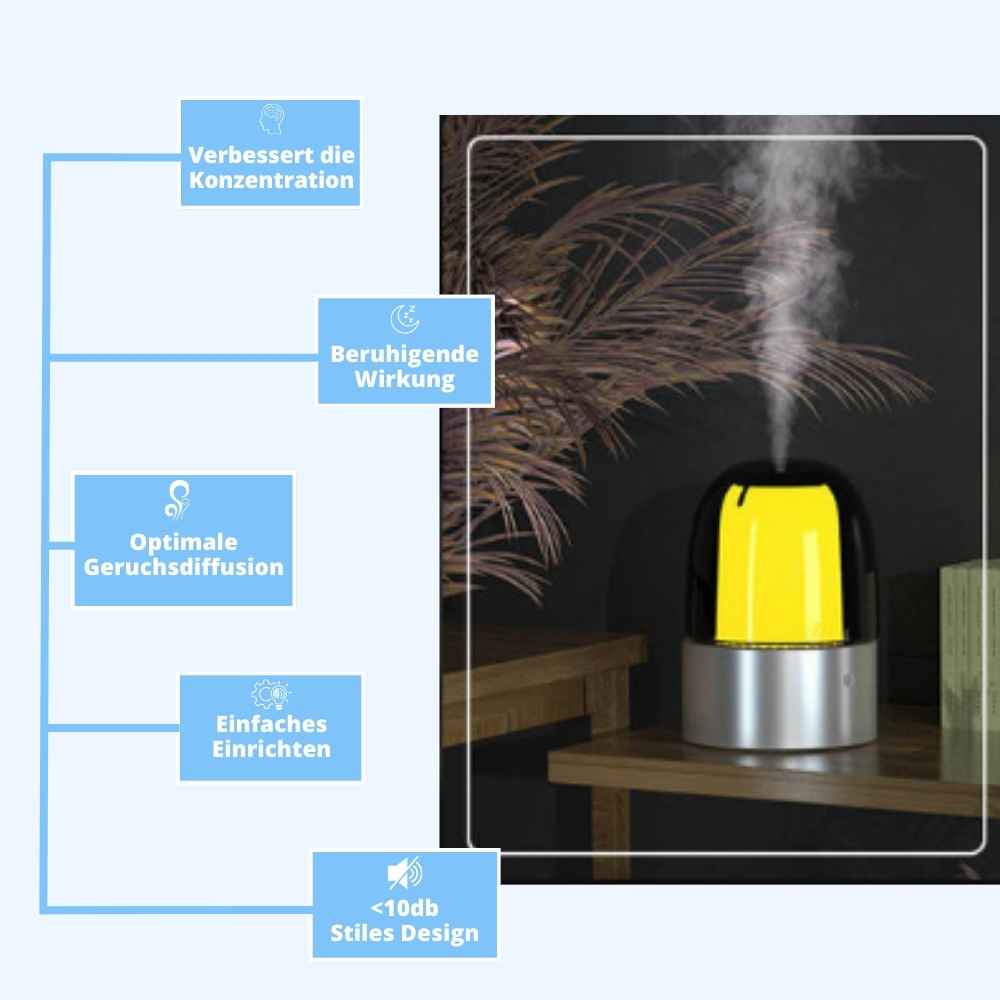 Der Duftzerstäuber sorgt für eine stimmungsvolle Atmosphäre und verbreitet reinen Duft in Ihrem gesamten Zuhause