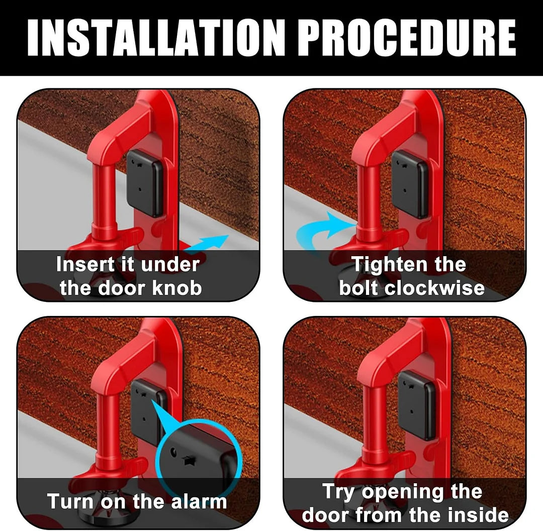Tragbares Türschloss mit Alarm | Extra Sicherheit für Reisen & Zuhause