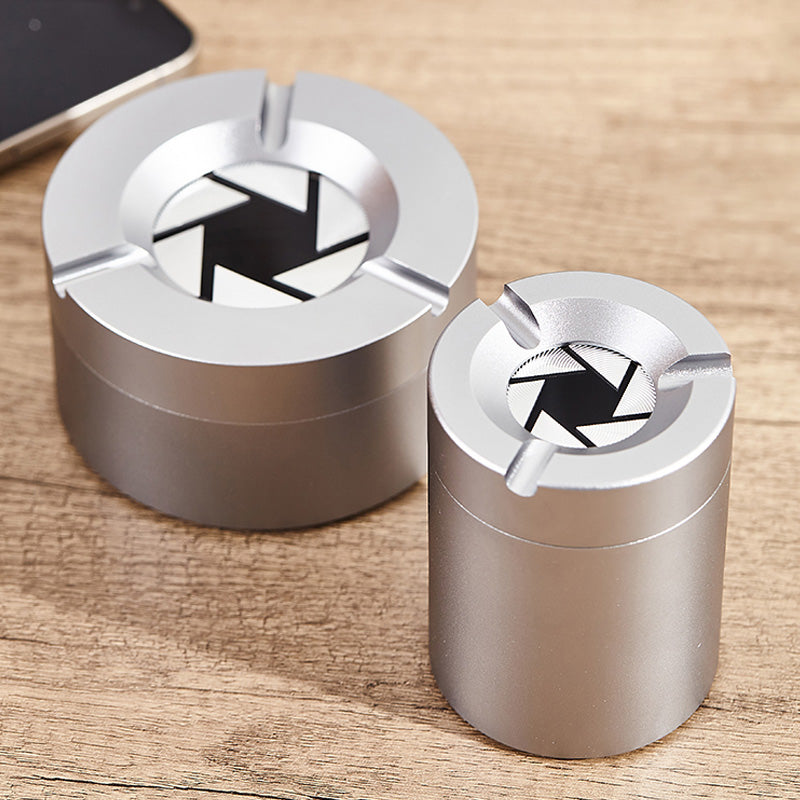 360° Edelstahl Drehverschluss-Aschenbecher | Geruchsdicht & Elegant
