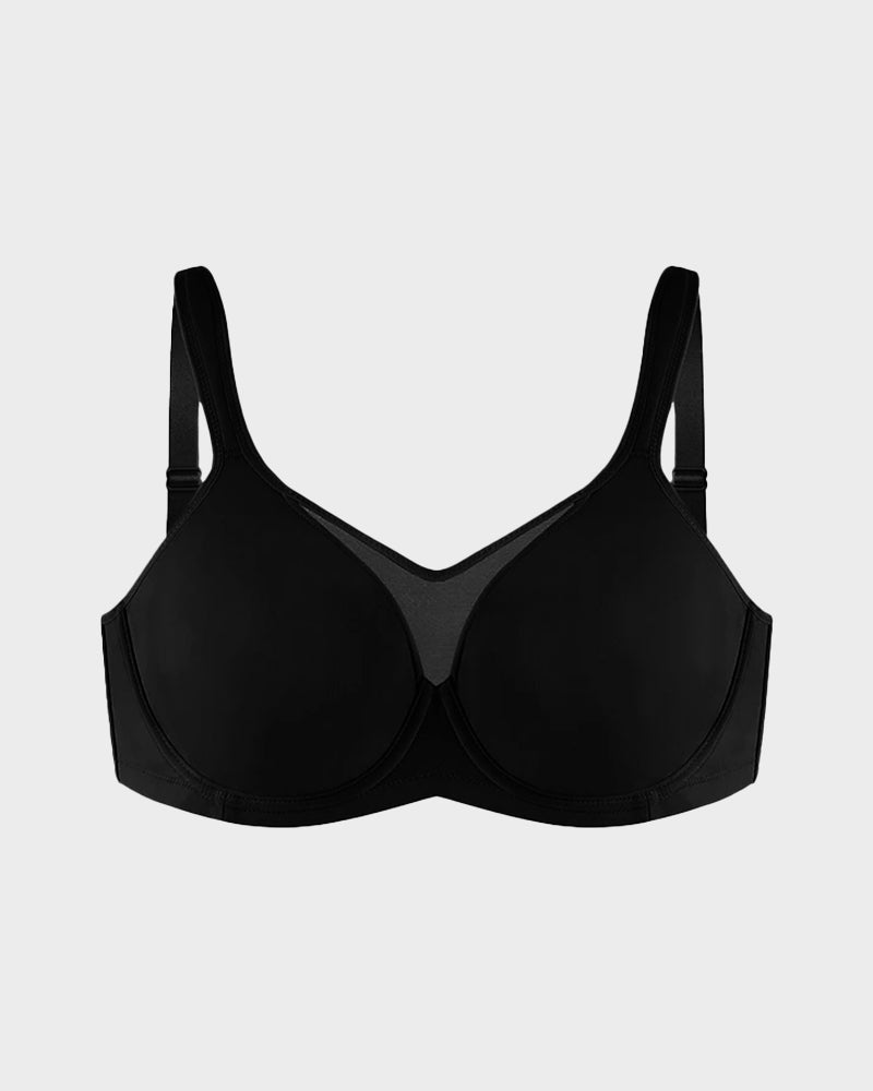 Plus Size Kühlender Minimizer-BH mit voller Abdeckung - Hautfarben+Schwarz+Rot (3er-Pack)