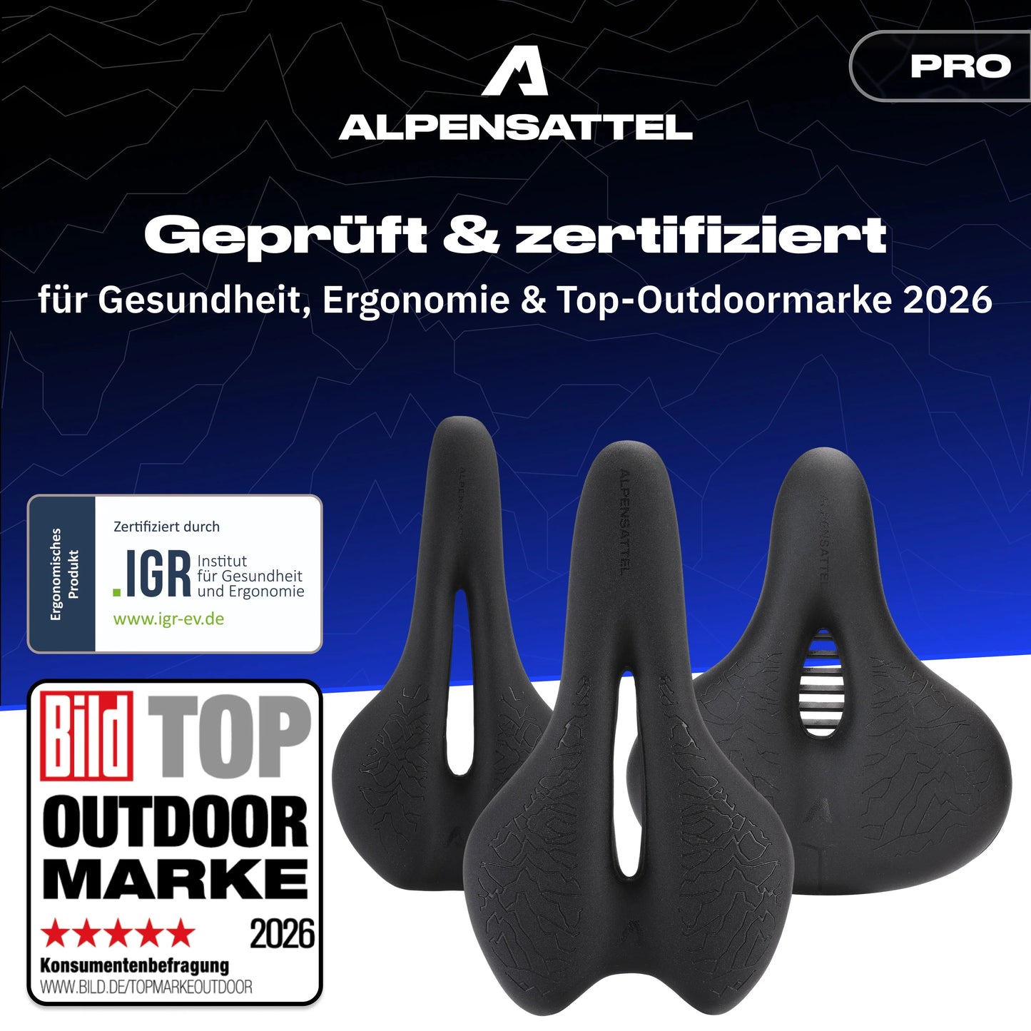 Alpensattel™ 3.0 Sport PRO Unterstützt Gesunde Sitzposition Täglich