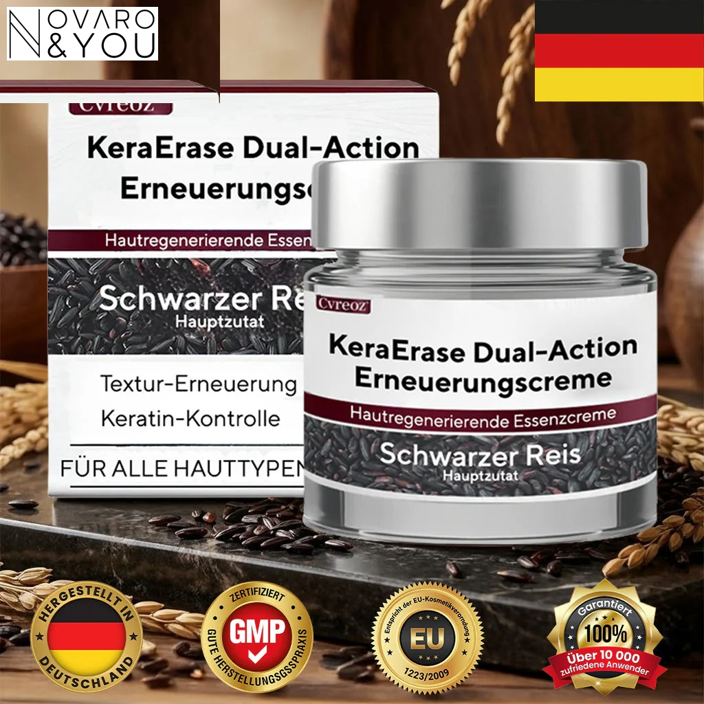 Cvreoz® KeraErase Dual-Action Erneuerungscreme | Die Kraft aus Schwarzem Reis gegen raue Stellen