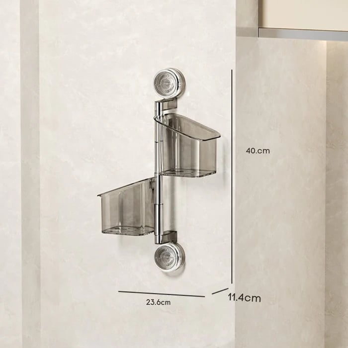 Drehbares Küchen-Organizer-Regal mit Saugnapf | Ordnung auf mehreren Ebenen