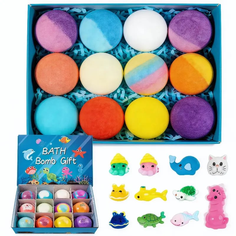 BubblyJoy | Badebomben Set für Kinder mit Überraschung und Mega Schaum