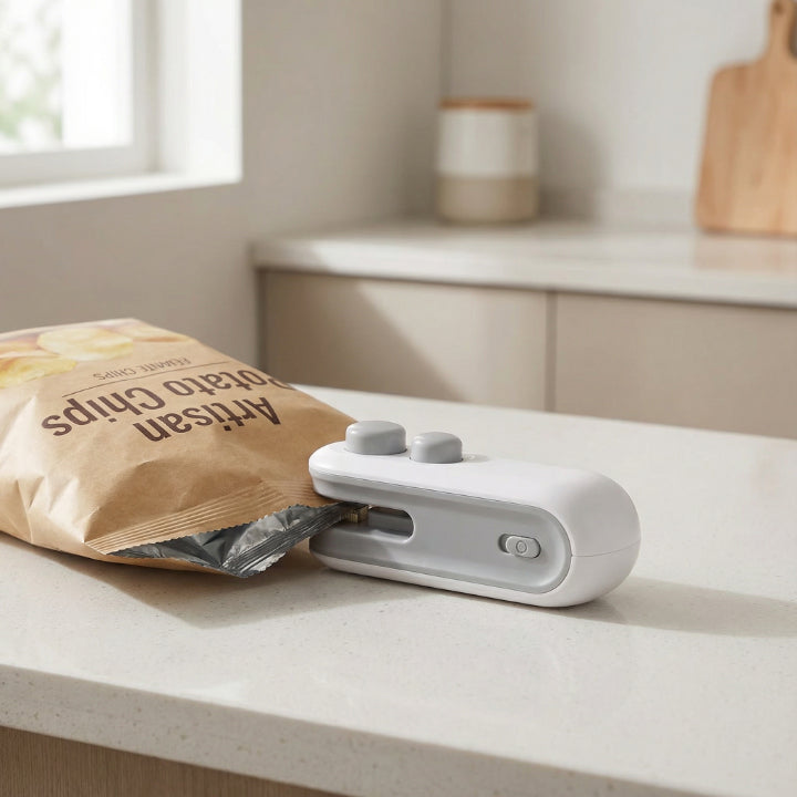 Tragbarer Beutelverschluss | Frische Lebensmittel ohne Aufwand