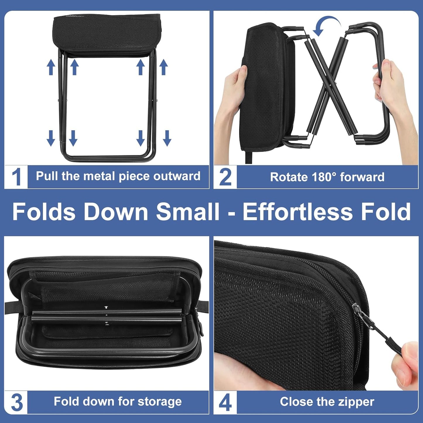 Tragbarer Klapp-Campinghocker | Überall sitzen – jederzeit bereit