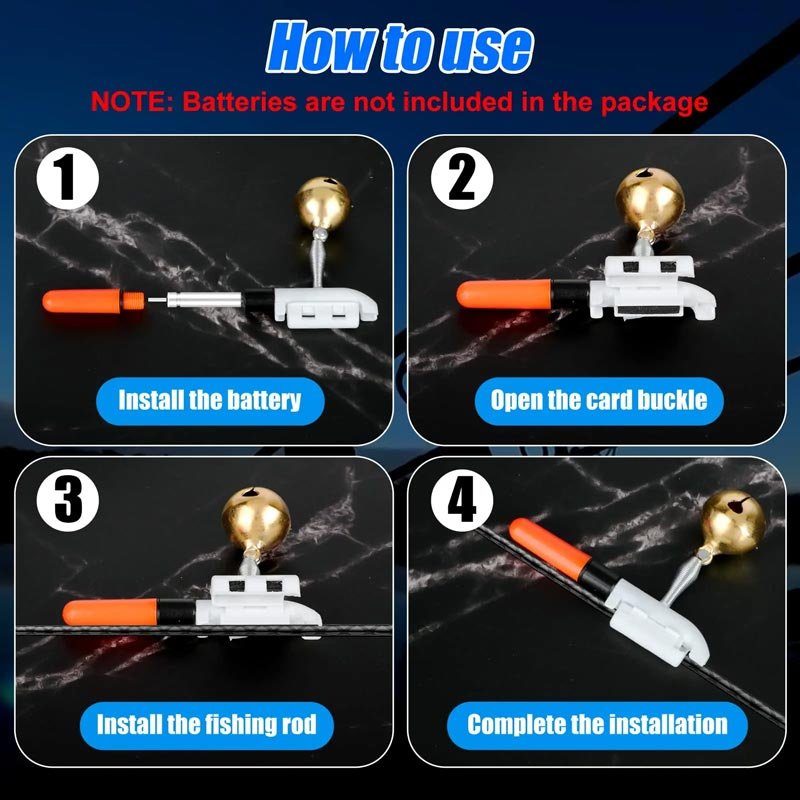 BiteBeam™ | LED-Angelrutenalarm | Licht- und Summeralarm für jeden Biss