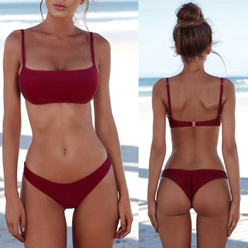 Damen Push-up Bikini-Set | Brasilianischer Schnitt | Figurbetonend & bequem | Verstellbare Träger