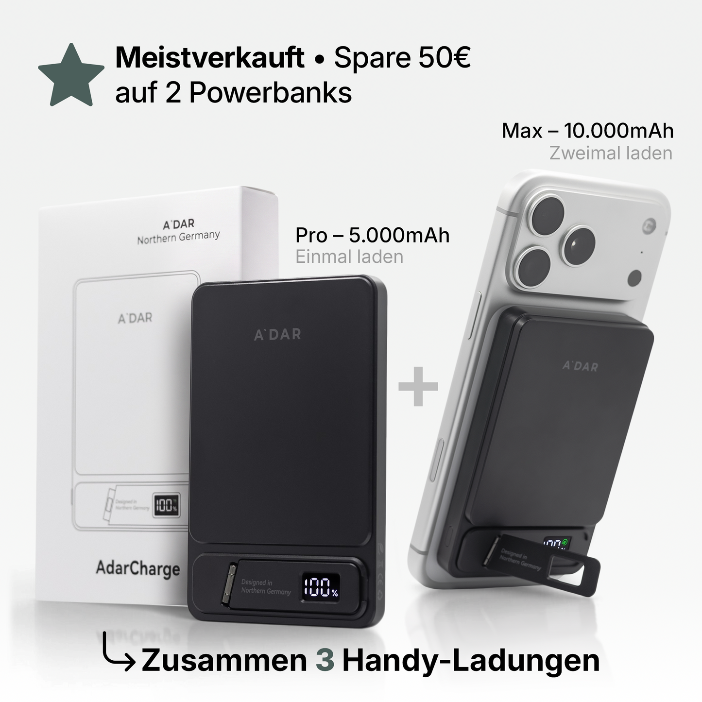 VoltGuard™ Intelligente magnetische Powerbank mit 20-W-Ladeleistung