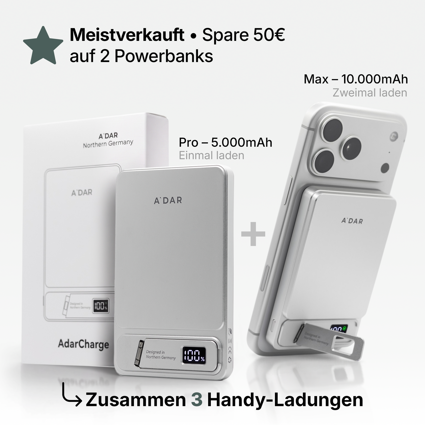 VoltGuard™ Intelligente magnetische Powerbank mit 20-W-Ladeleistung