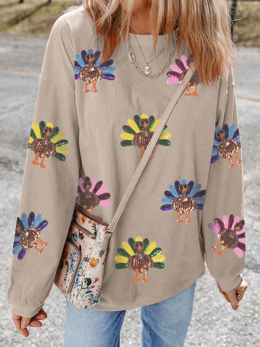 Damen Sweatshirt mit Paillettenmotiv | Lässig, modern & bequem