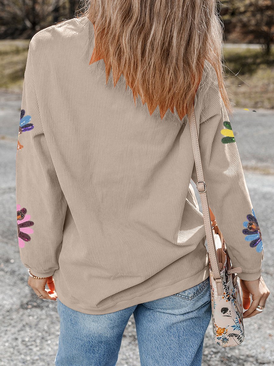 Damen Sweatshirt mit Paillettenmotiv | Lässig, modern & bequem