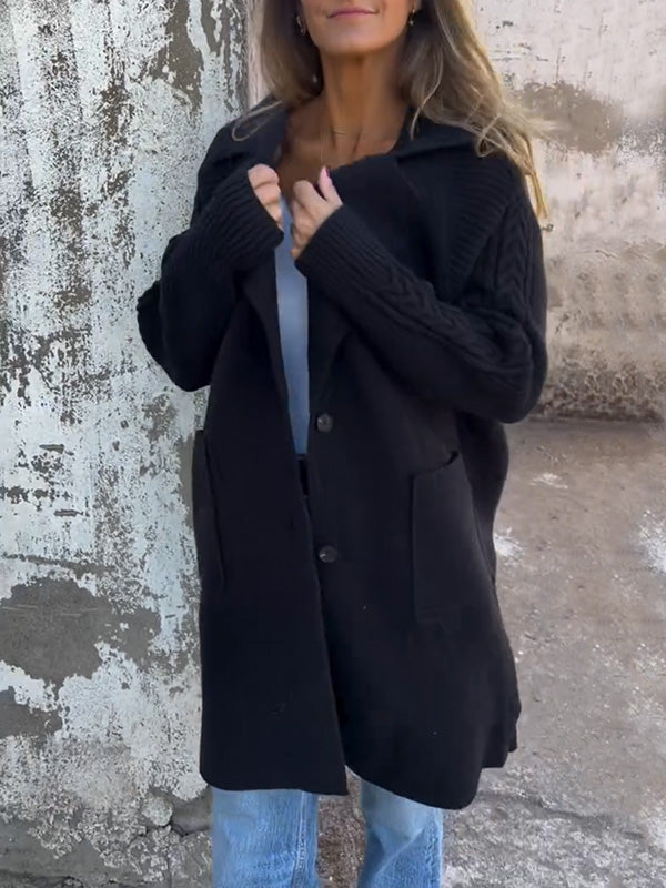 Casual Gerippte Jacke mit Revers & Taschen | Bequem, modern & vielseitig