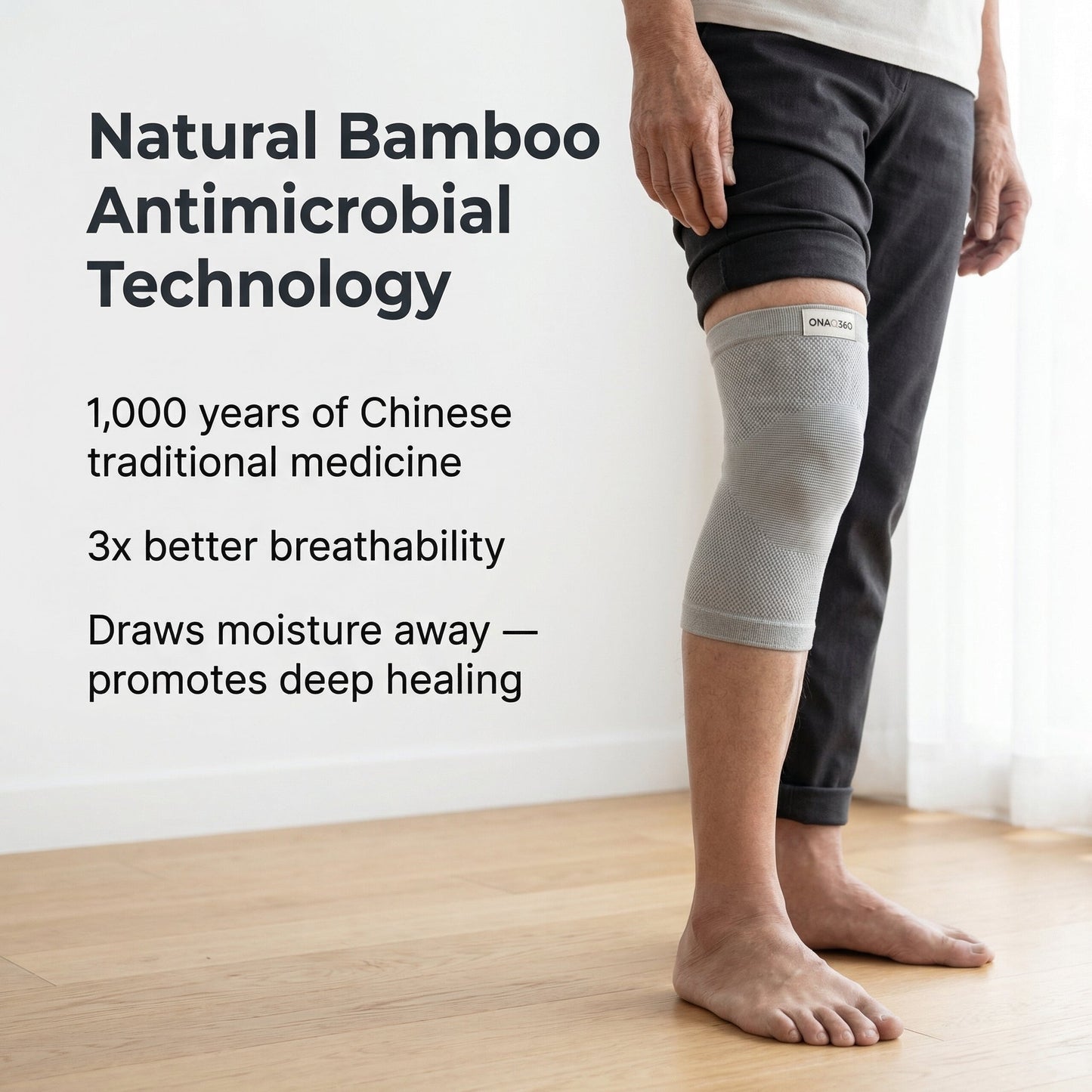 ONAQ360™ Flexlife Kniebandage aus Bambus