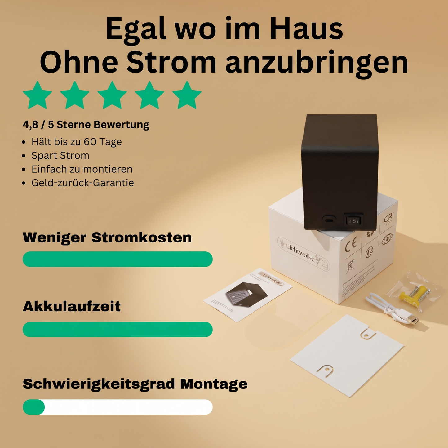 LumiVela™ - Kabellose Wandleuchte ohne Bohren – Elegantes Licht überall